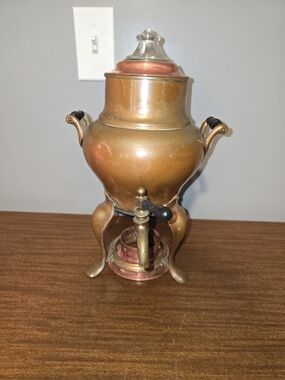 Samovar Style vintage brass/copper?  MANNING, BOWMAN & CO. COFFEE PERCOLATOR